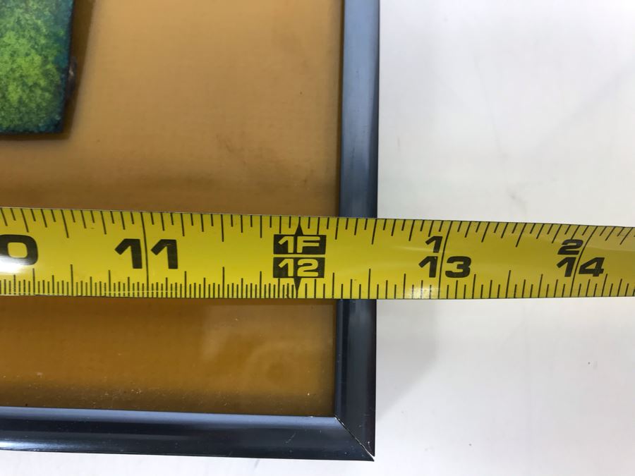 Signed Original Mary Steffgen Enamel On Copper Artwork Of Pigeons Titled 'Conference' 12.5' X 12.5' [Photo 8]