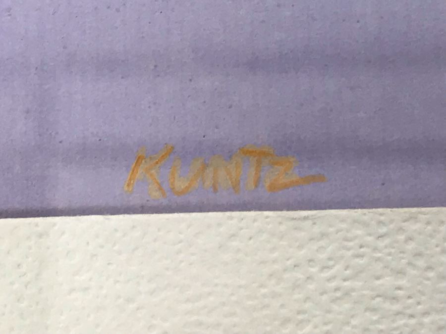 Original Mid-Century Signed Painting Of Pigeons By KUNTZ 11' X 8' [Photo 6]