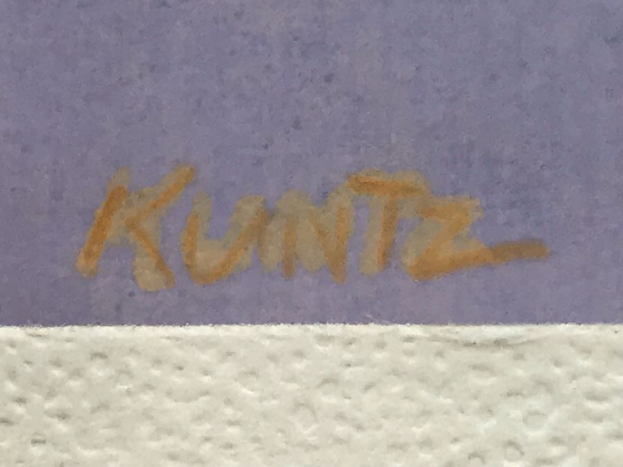 Original Mid-Century Signed Painting Of Pigeons By KUNTZ 11' X 8' [Photo 7]