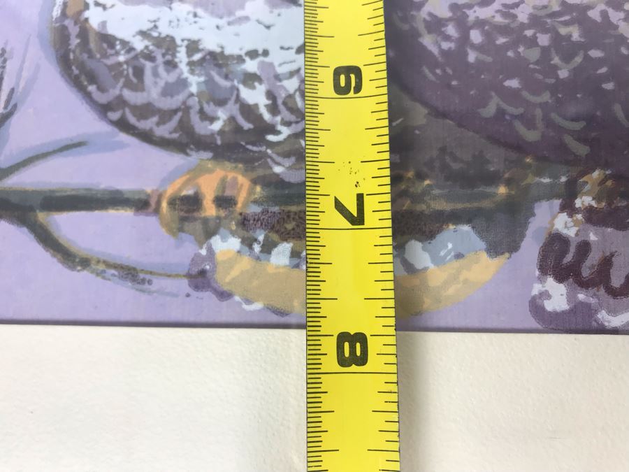 Original Mid-Century Signed Painting Of Pigeons By KUNTZ 11' X 8' [Photo 10]