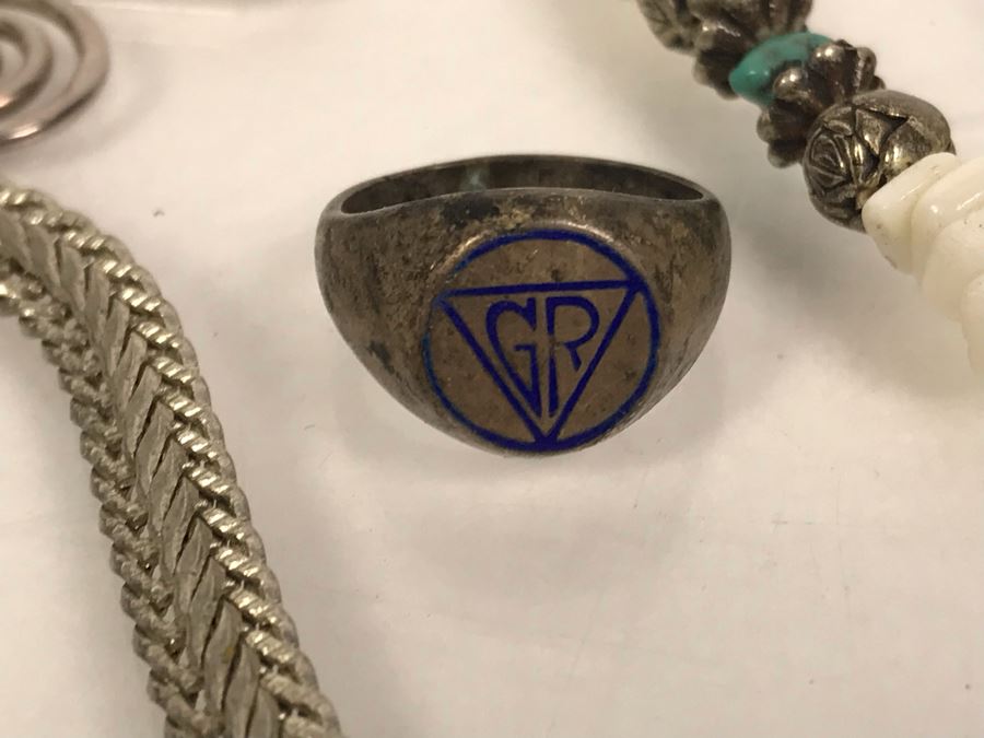 Sterling Silver Jewelry Lot With Bracelets, Brooches, Necklaces, Pearl Earrings And Ring 53.8g [Photo 7]