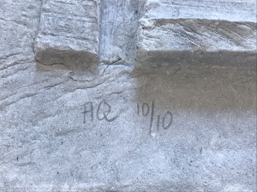 Actor Anthony Quinn Signed 'Lady From Crete' Modernist Vellum Sculpture In Beautiful Custom Shadowbox Frame Limited Edition A.Q. 10 Of 10 With Certificate Of Authenticity 45' X 39' Framed Very Heavy Estimate $3,200 [Photo 9]