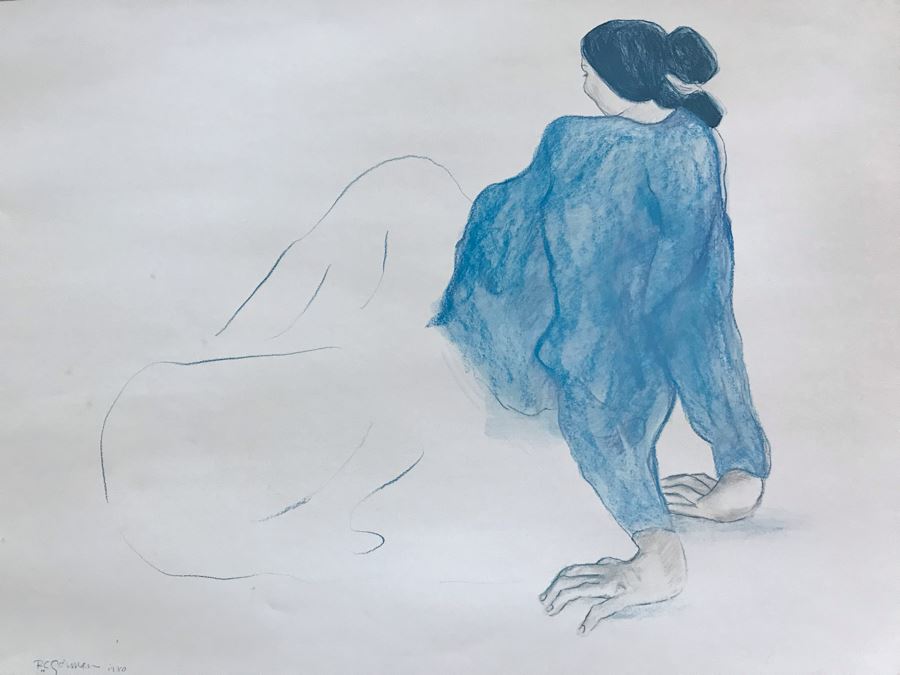 Pencil Signed R. C. Gorman Poster From Galerie Navajo Turquoise Paris, France 1980 (Some Staining In Lower Right) 28' X 23' [Photo 5]