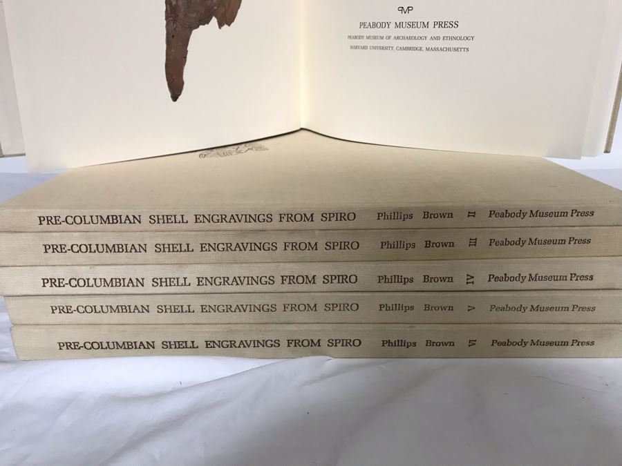 Set Of (6) Vintage 1975 Large Books 'Pre-Columbian Shell Engravings From Spiro' Peabody Museum Press Phillips Brown From Harvard [Photo 4]