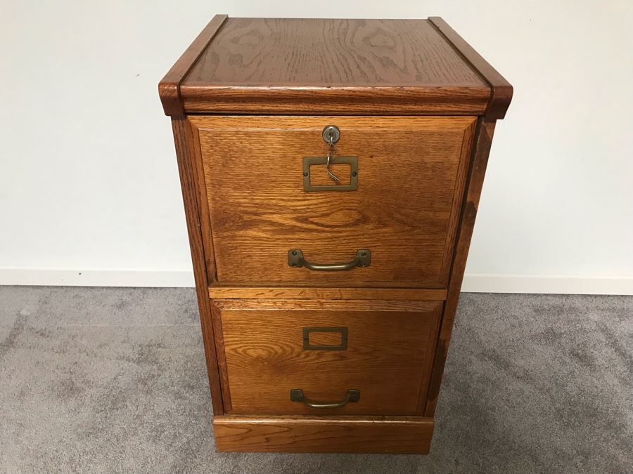 Solid Wood Filing Cabinet 2 Drawer