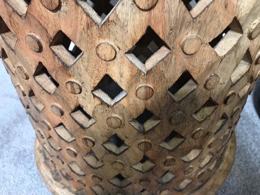 Pair Of Round Wooden Side Tables [Photo 5]