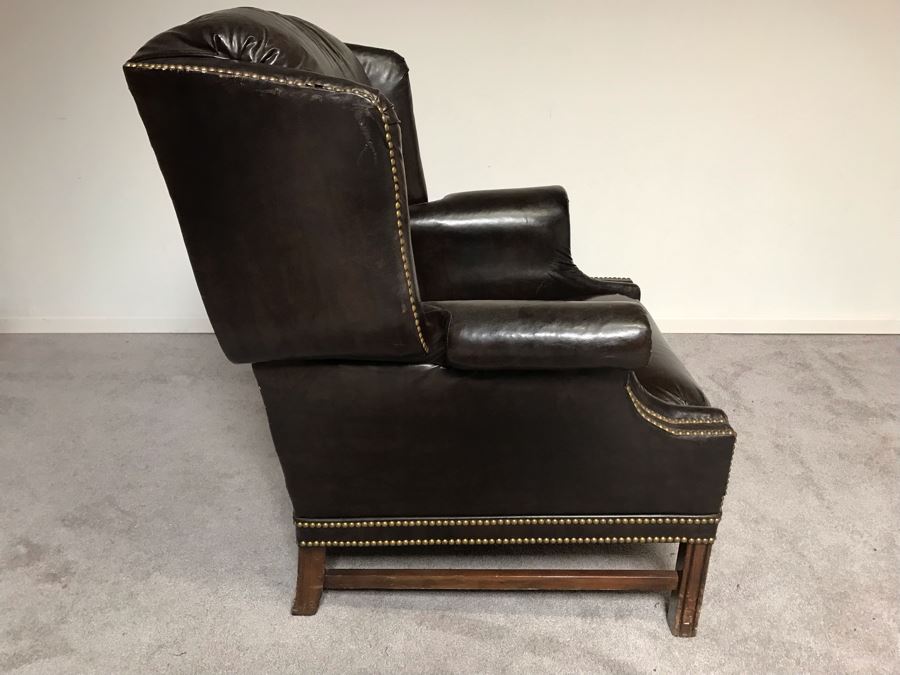 Vintage Reclining Armchair With Brass Nailheads [Photo 4]