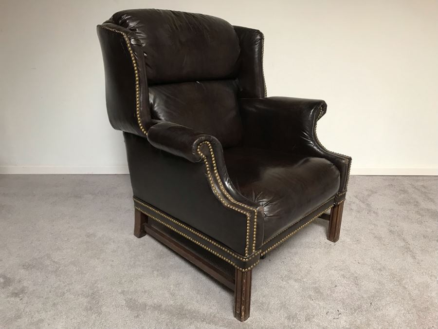 Vintage Reclining Armchair With Brass Nailheads [Photo 2]