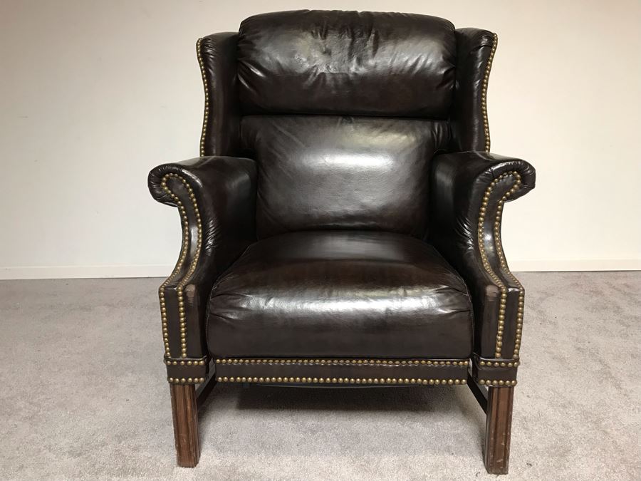 Vintage Reclining Armchair With Brass Nailheads [Photo 1]