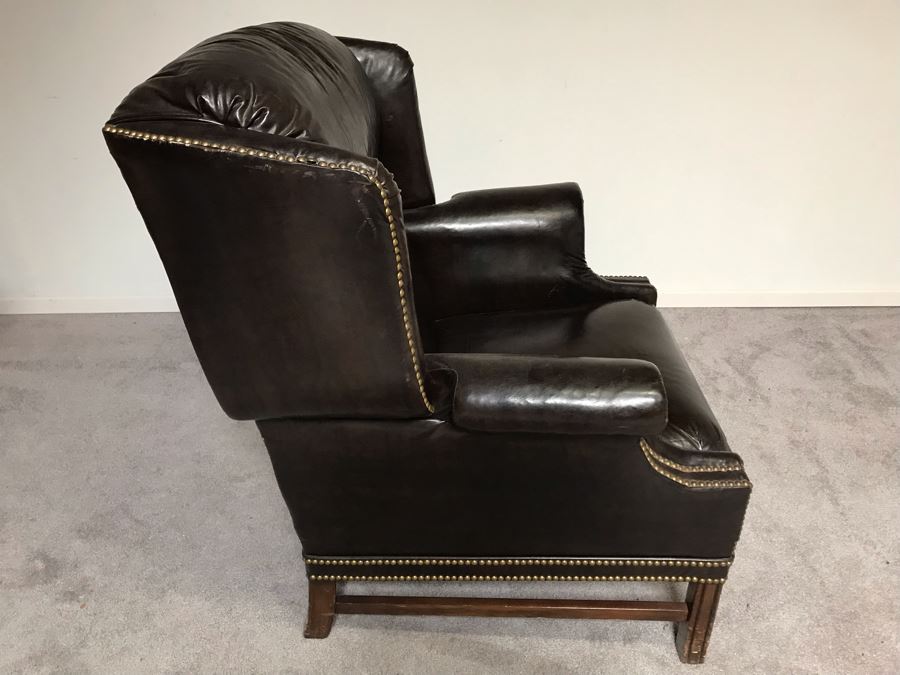 Vintage Reclining Armchair With Brass Nailheads [Photo 5]