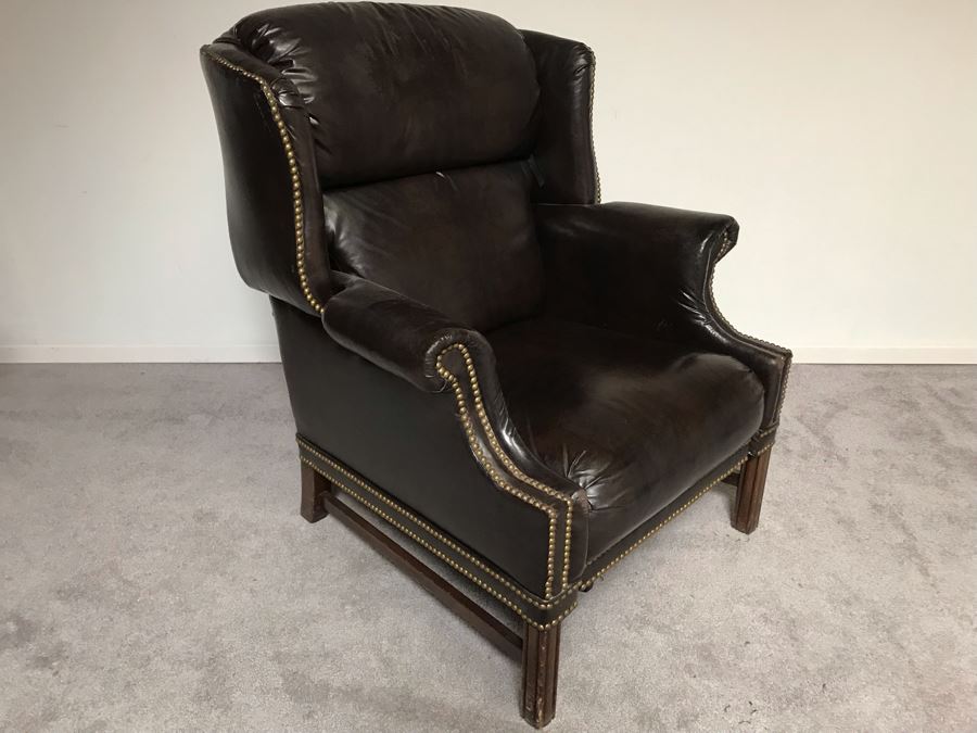 Vintage Reclining Armchair With Brass Nailheads [Photo 3]