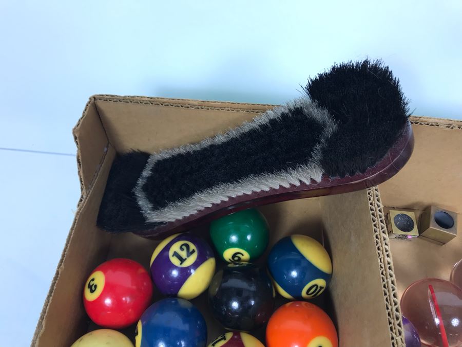 OLHAUSEN Billiards Solid Wood 7' Pool Table With Italian Slate From Historic Mission Hills Home With Olhausen Pool Cue Rack, (6) Pool Cues And (2) Sets Of Pool Balls - See Photos [Photo 15]