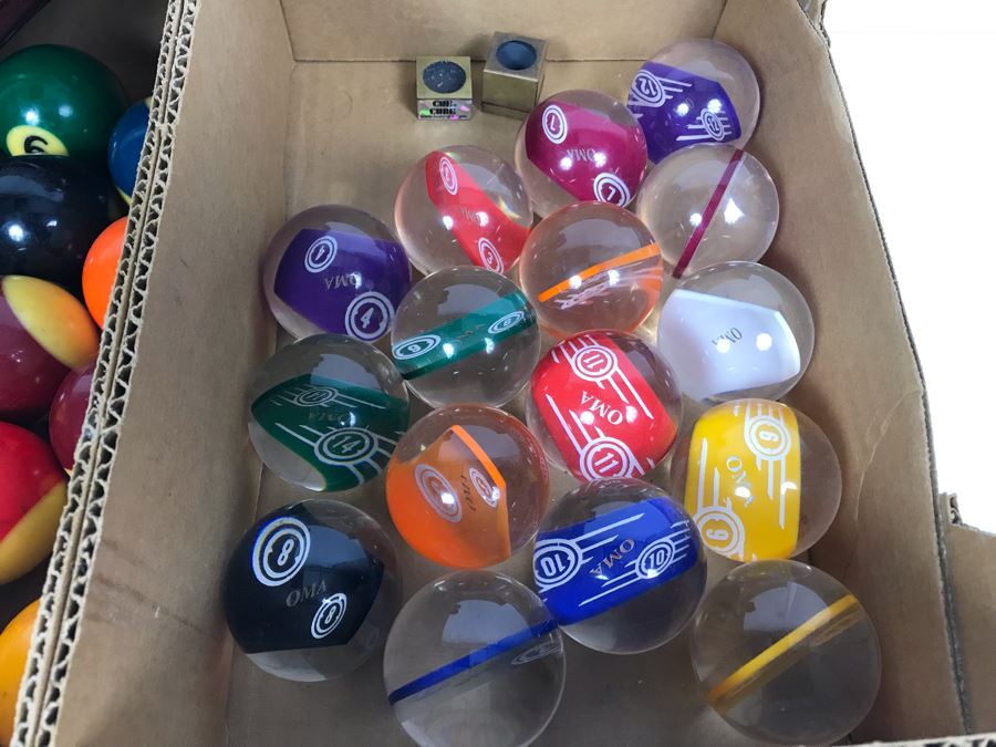 OLHAUSEN Billiards Solid Wood 7' Pool Table With Italian Slate From Historic Mission Hills Home With Olhausen Pool Cue Rack, (6) Pool Cues And (2) Sets Of Pool Balls - See Photos [Photo 13]