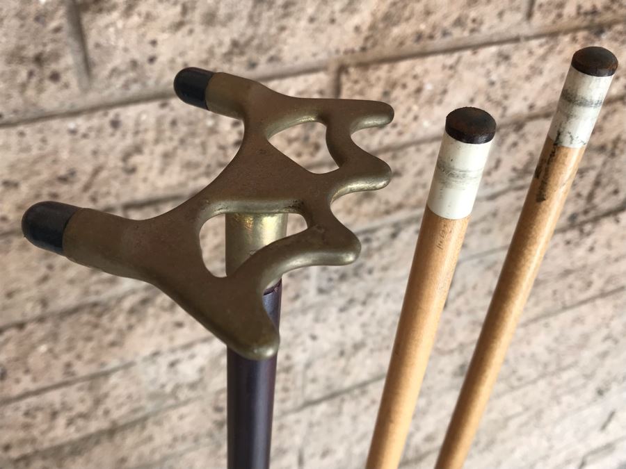 OLHAUSEN Billiards Solid Wood 7' Pool Table With Italian Slate From Historic Mission Hills Home With Olhausen Pool Cue Rack, (6) Pool Cues And (2) Sets Of Pool Balls - See Photos [Photo 35]