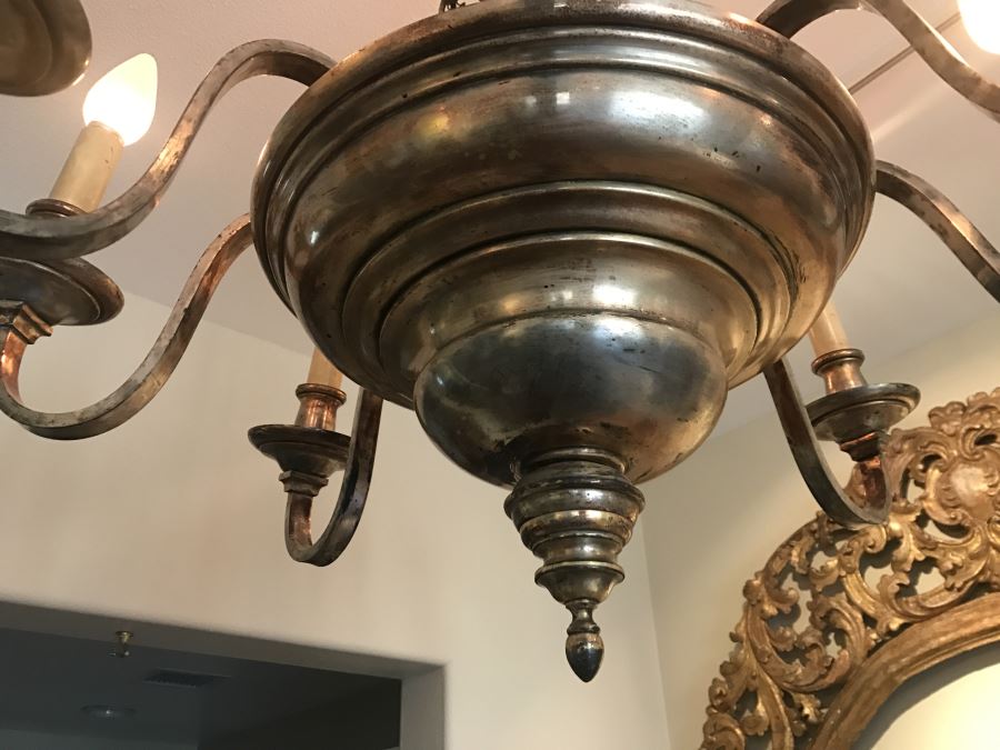 Elegant Vintage 8-Light Silverplate Light Fixture [Photo 6]