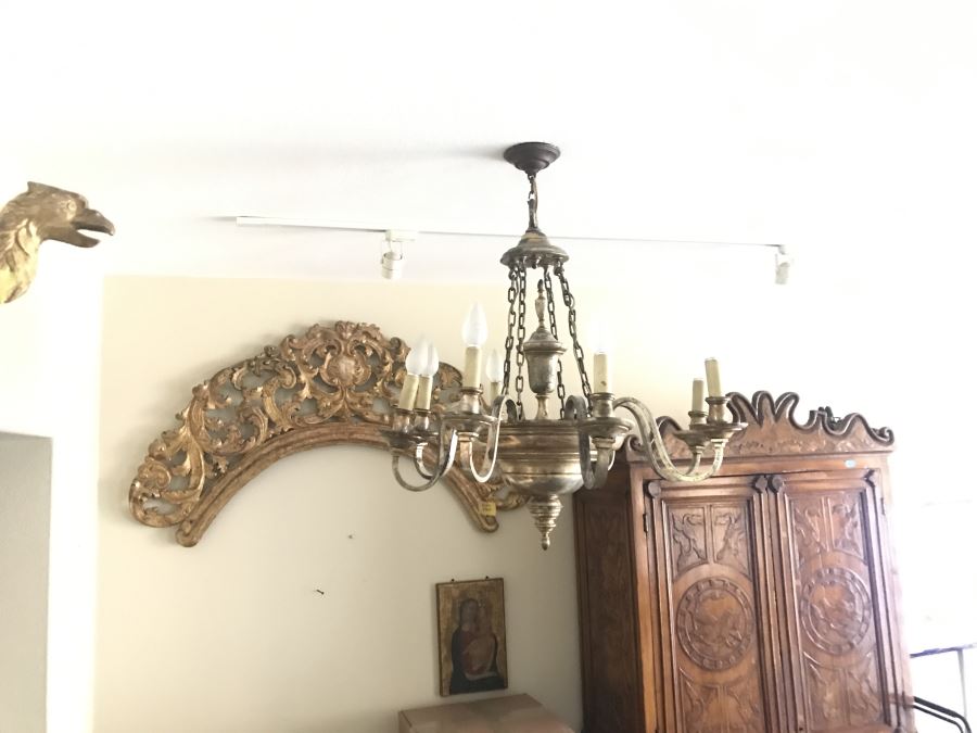 Elegant Vintage 8-Light Silverplate Light Fixture [Photo 8]