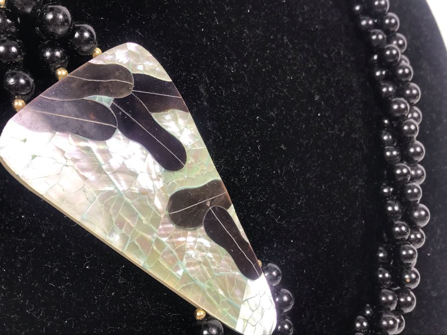 Ladies Vintage Inlaid Necklace [Photo 3]