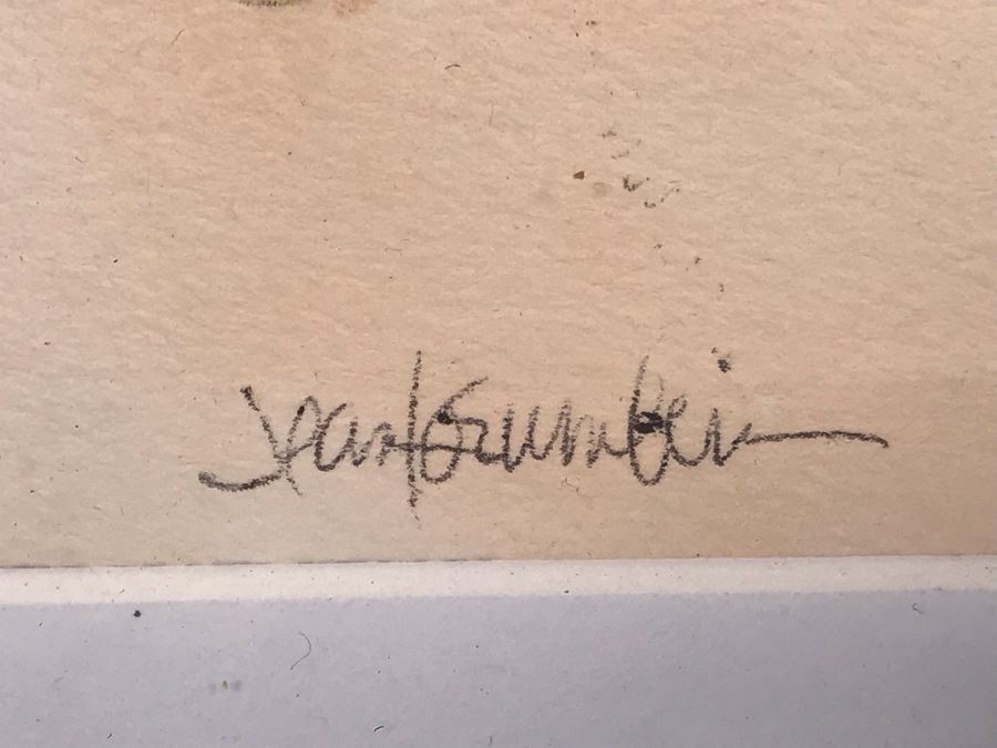 Original Painting Ballpoint Pen And Watercolor By Jean Krumbein Titled 'Tammy' 11' X 13' [Photo 9]