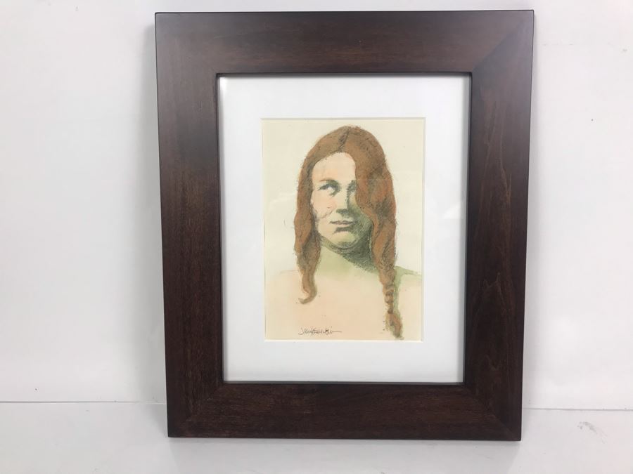 Original Painting Ballpoint Pen And Watercolor By Jean Krumbein Titled 'Tammy' 11' X 13' [Photo 4]