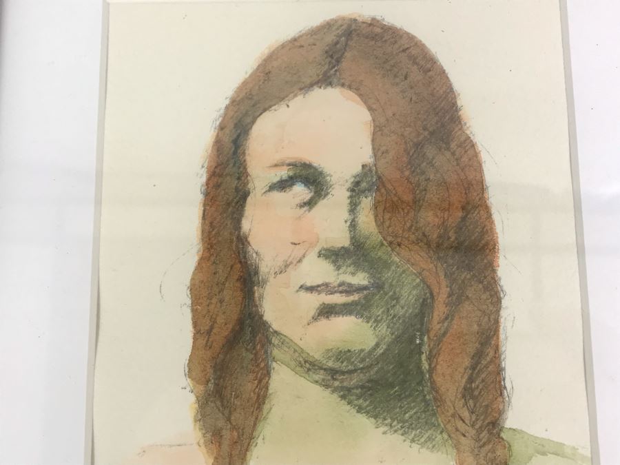 Original Painting Ballpoint Pen And Watercolor By Jean Krumbein Titled 'Tammy' 11' X 13' [Photo 3]