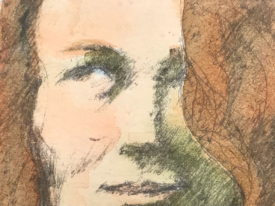 Original Painting Ballpoint Pen And Watercolor By Jean Krumbein Titled 'Tammy' 11' X 13' [Photo 8]