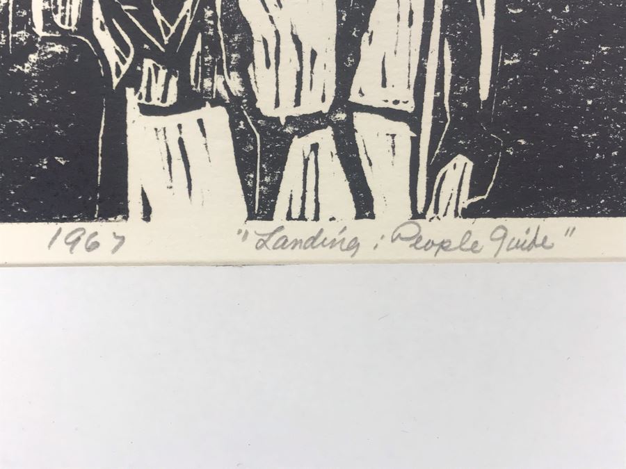 Vintage 1967 Limited Edition Plexiglass Cut Artwork By F. Staats Titled 'Landing: People Guide' [Photo 7]