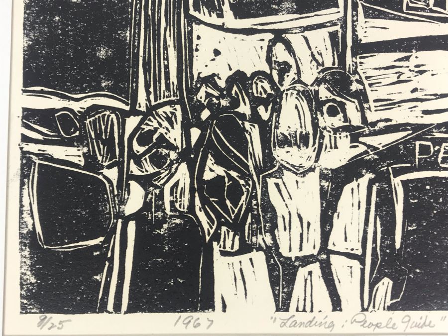 Vintage 1967 Limited Edition Plexiglass Cut Artwork By F. Staats Titled 'Landing: People Guide' [Photo 3]