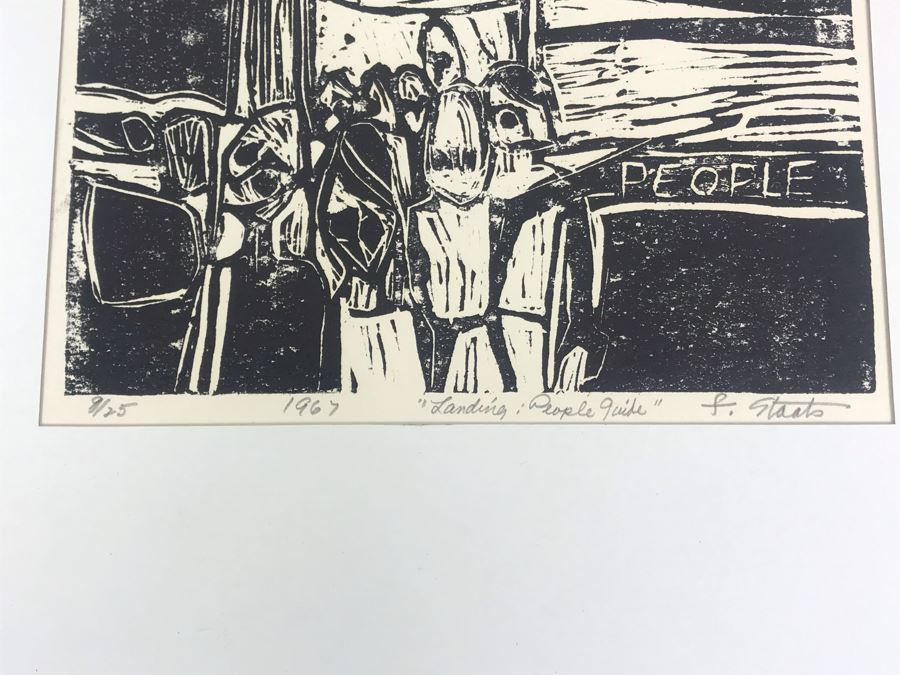 Vintage 1967 Limited Edition Plexiglass Cut Artwork By F. Staats Titled 'Landing: People Guide' [Photo 6]