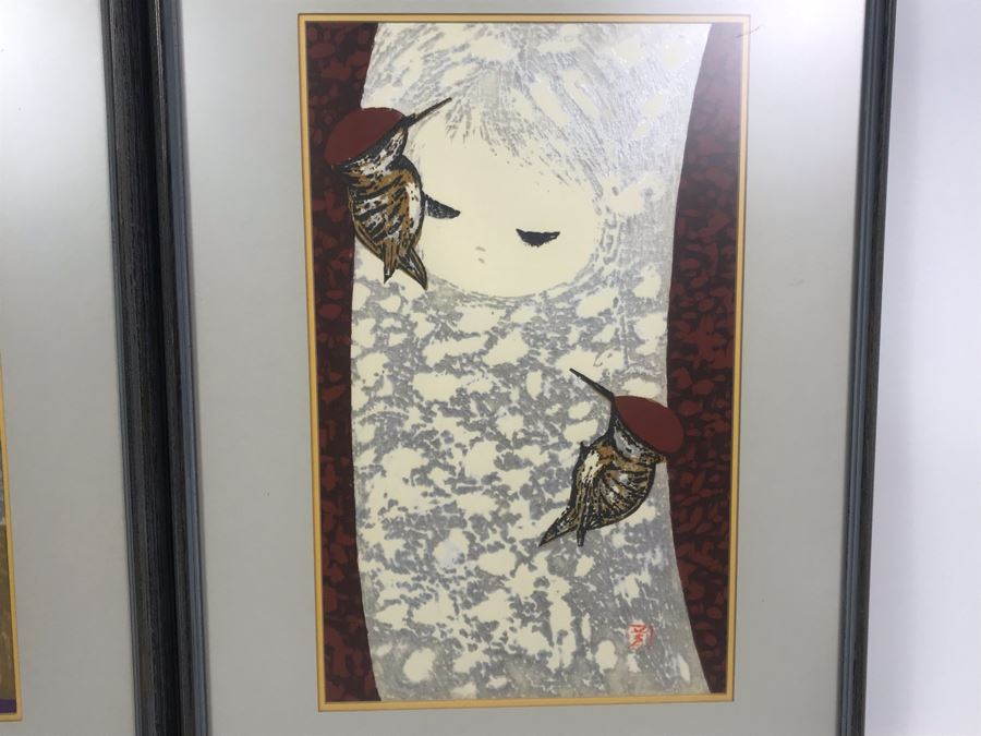 Pair Of Japanese Signed Paintings Each 15' X 22' [Photo 8]