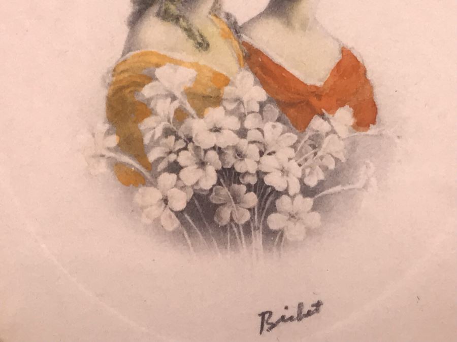 Pair Of Pencil Signed Lithograph Portraits Of Ladies Each Frame Measures 11' X 12' [Photo 14]