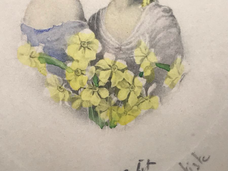 Pair Of Pencil Signed Lithograph Portraits Of Ladies Each Frame Measures 11' X 12' [Photo 9]