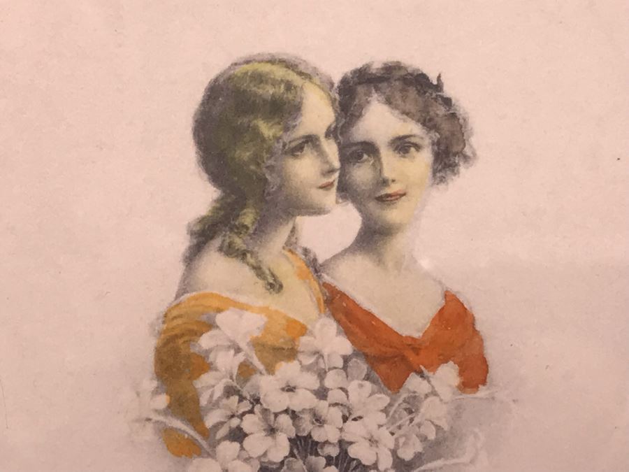 Pair Of Pencil Signed Lithograph Portraits Of Ladies Each Frame Measures 11' X 12' [Photo 13]