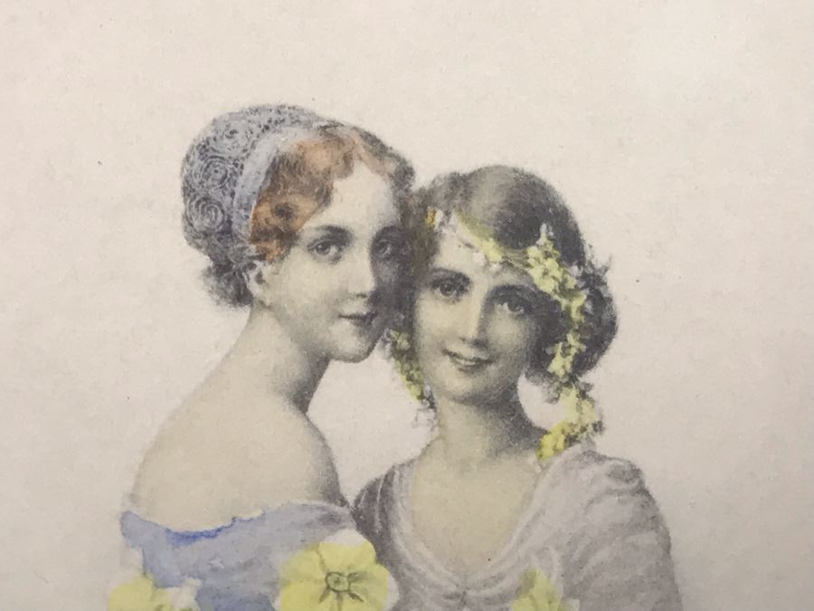 Pair Of Pencil Signed Lithograph Portraits Of Ladies Each Frame Measures 11' X 12' [Photo 8]