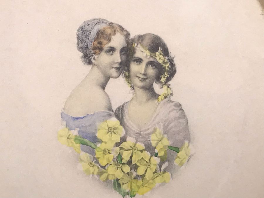 Pair Of Pencil Signed Lithograph Portraits Of Ladies Each Frame Measures 11' X 12' [Photo 6]