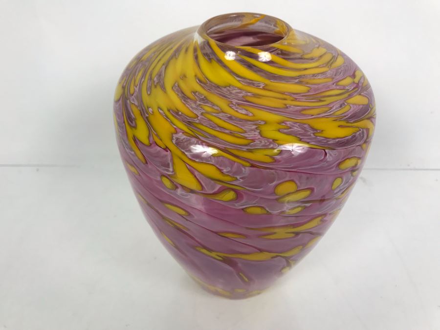 Signed Ivan Adaniya Art Glass Vase 1997 [Photo 6]