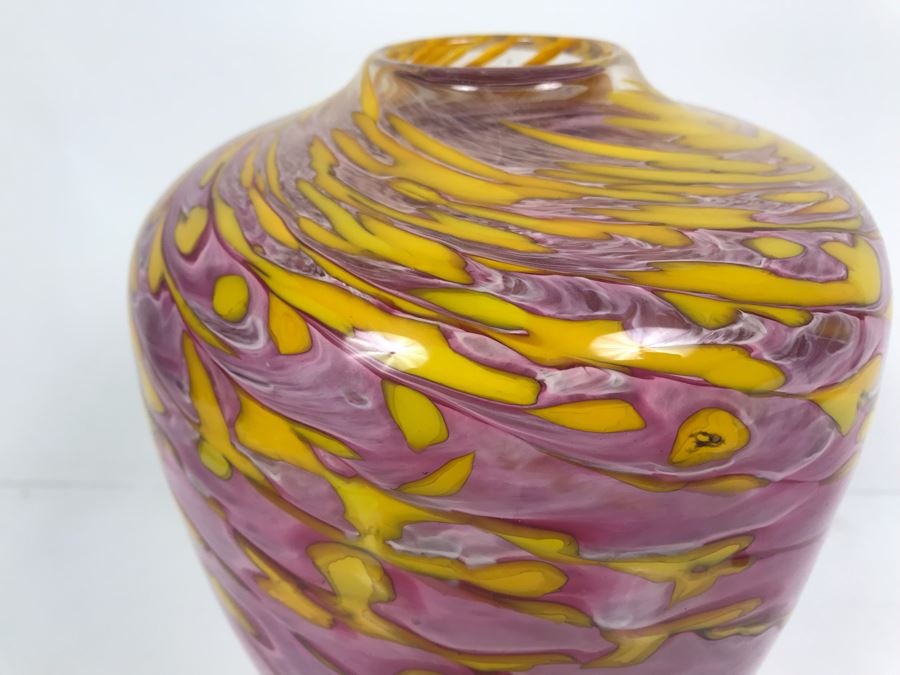 Signed Ivan Adaniya Art Glass Vase 1997 [Photo 3]
