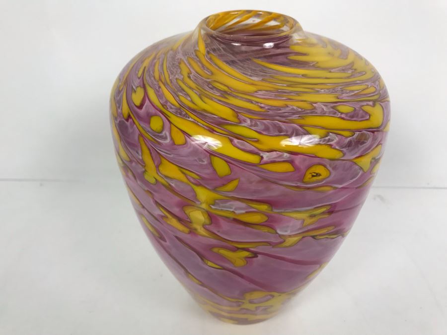 Signed Ivan Adaniya Art Glass Vase 1997 [Photo 2]