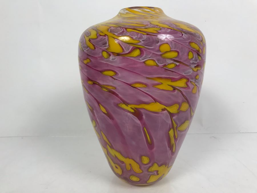 Signed Ivan Adaniya Art Glass Vase 1997 [Photo 5]