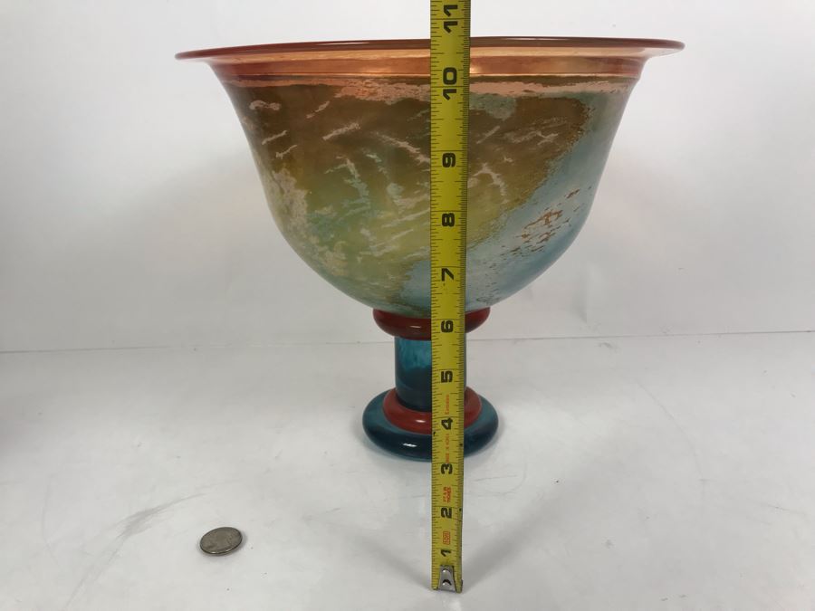 Signed Monumental KOSTA BODA Swedish Art Glass Footed Bowl 10.75'H [Photo 9]