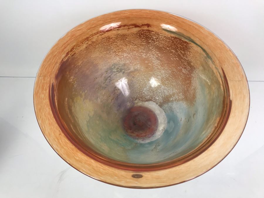 Signed Monumental KOSTA BODA Swedish Art Glass Footed Bowl 10.75'H [Photo 4]