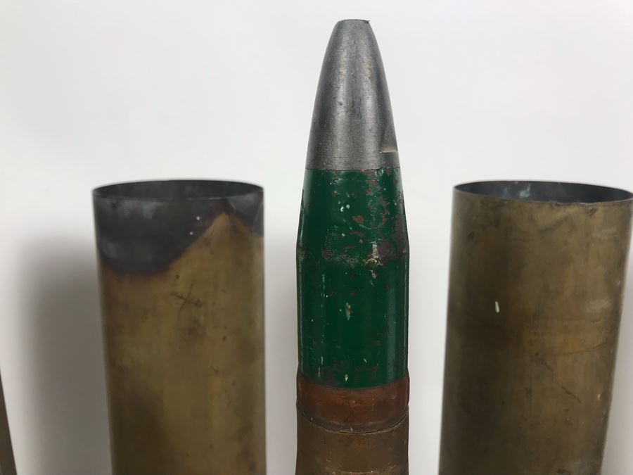 Set Of (7) Artillery Ammunition Shells Trench Art - Convert To Planter, Ashtray, Sculpture [Photo 4]