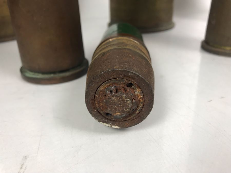Set Of (7) Artillery Ammunition Shells Trench Art - Convert To Planter, Ashtray, Sculpture [Photo 12]