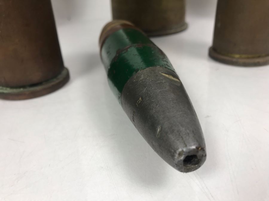 Set Of (7) Artillery Ammunition Shells Trench Art - Convert To Planter, Ashtray, Sculpture [Photo 13]
