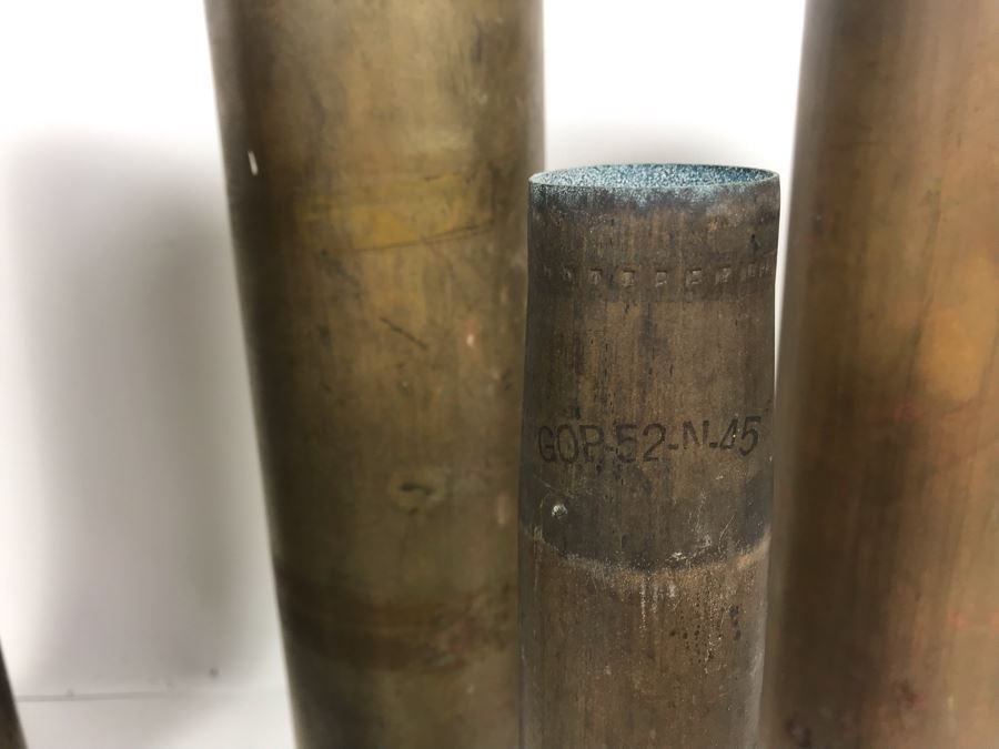 Set Of (7) Artillery Ammunition Shells Trench Art - Convert To Planter, Ashtray, Sculpture [Photo 7]