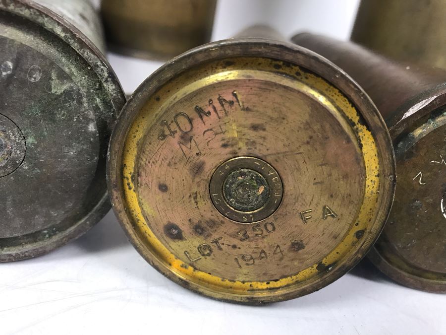 Set Of (7) Artillery Ammunition Shells Trench Art - Convert To Planter, Ashtray, Sculpture [Photo 18]
