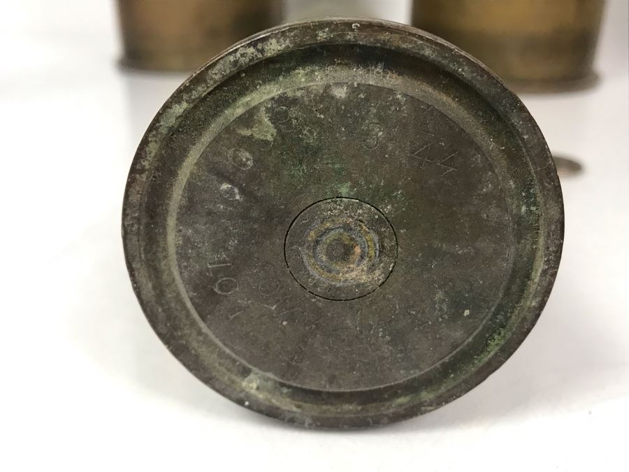 Set Of (7) Artillery Ammunition Shells Trench Art - Convert To Planter, Ashtray, Sculpture [Photo 17]