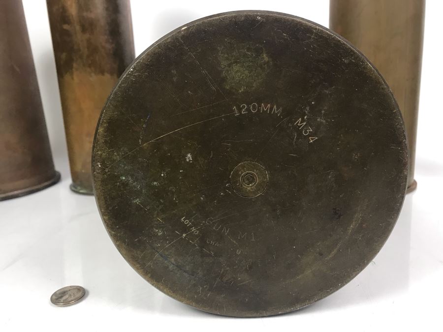 Set Of (8) Artillery Ammunition Shells Trench Art - Convert To Planter, Ashtray, Sculpture [Photo 13]