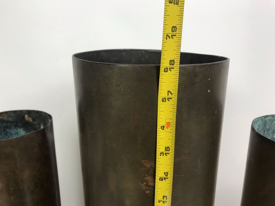 Set Of (8) Artillery Ammunition Shells Trench Art - Convert To Planter, Ashtray, Sculpture [Photo 5]