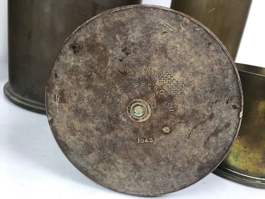 Set Of (8) Artillery Ammunition Shells Trench Art - Convert To Planter, Ashtray, Sculpture [Photo 10]