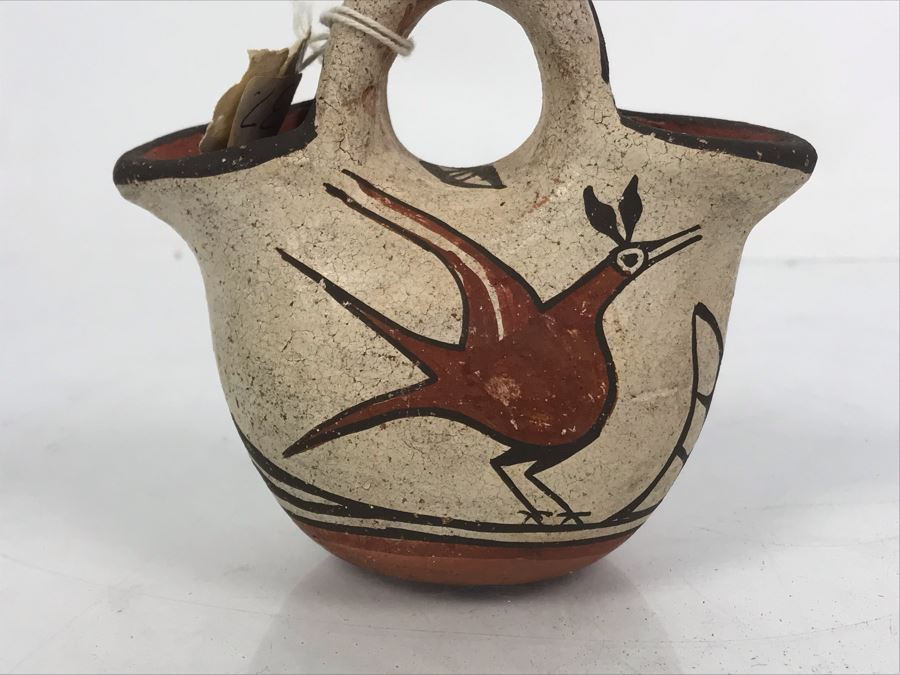 Vintage Zia Pueblo Pottery Wedding Vase Pot 4.5'H [Photo 5]